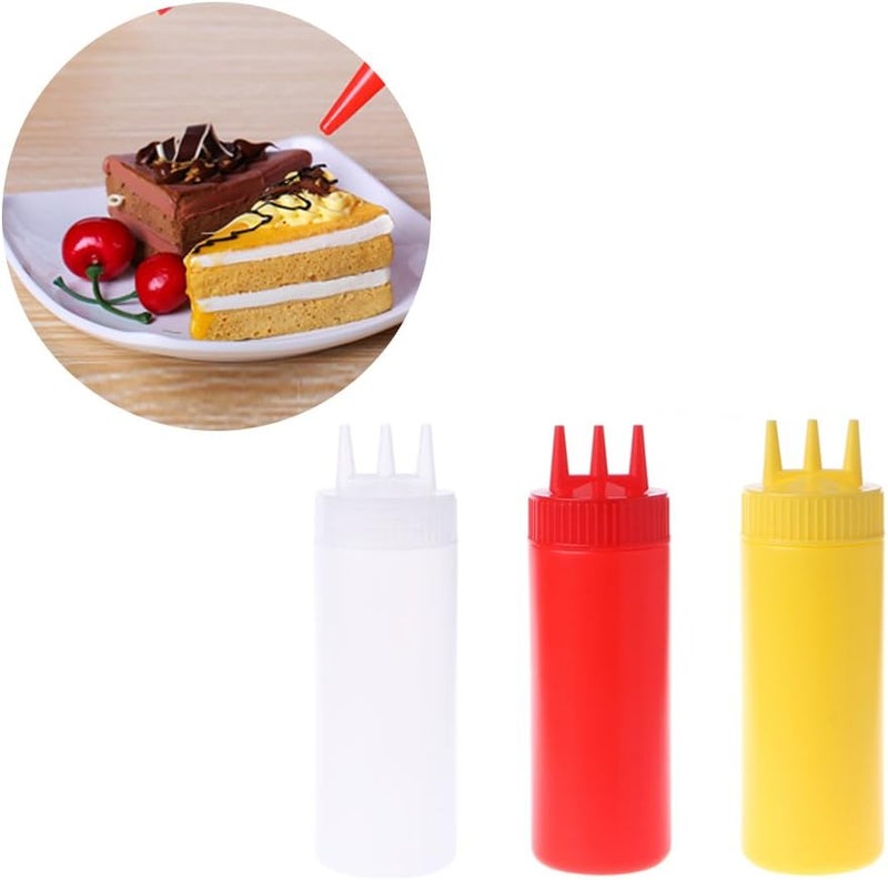 White 12OZ Sauce Dispenser Bottle Kitchen BBQ Essential Food Grade Cruet - Image 3